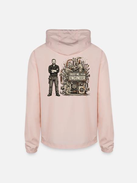 Steampunk Engineer Portrait Machine - Unisex Lightweight Windbreaker Jacket - blush pink