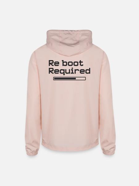 Reboot Required – Retro-Gaming-Style - Unisex Lightweight Windbreaker Jacket - blush pink  - Back