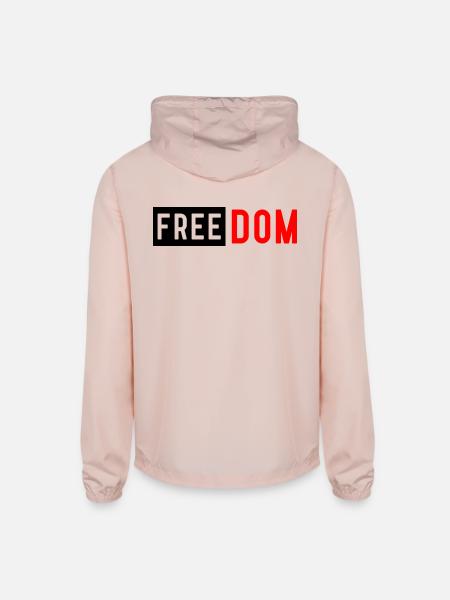 Freedom - Unisex Lightweight Windbreaker Jacket - blush pink  - Back