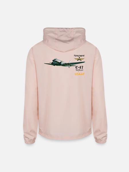 C-47 - Unisex Lightweight Windbreaker Jacket - blush pink  - Back