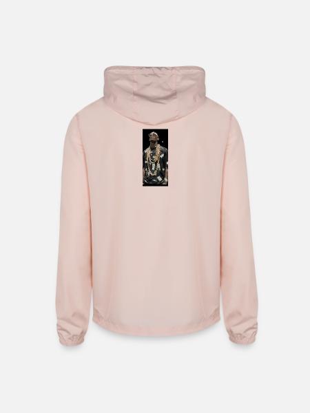 Urban Cashflow Chains Portrait - Unisex Lightweight Windbreaker Jacket - blush pink  - Back
