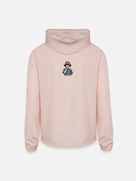 Shushing Kid in Bucket Hat - Unisex Lightweight Windbreaker Jacket - blush pink