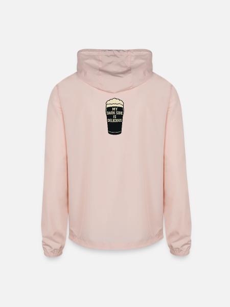 Dark Side Delicious Beer Logo - Unisex Lightweight Windbreaker Jacket - blush pink  - Back