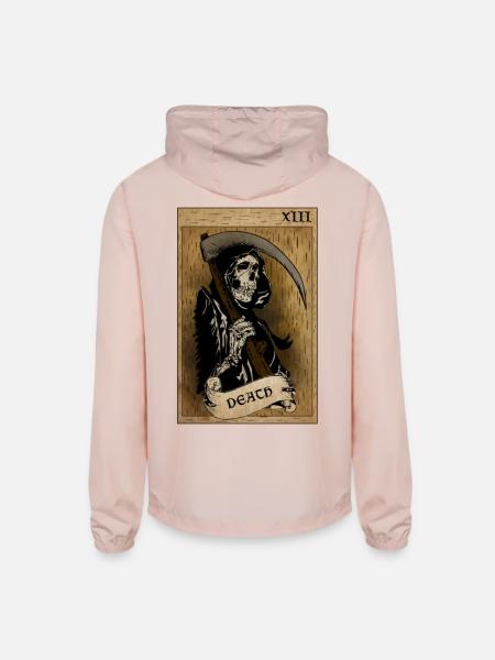 Tarot Card - Unisex Lightweight Windbreaker Jacket - blush pink  - Back