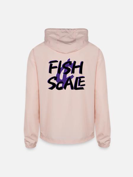 Purple Fish Sale Brush Art - Unisex Lightweight Windbreaker Jacket - blush pink 