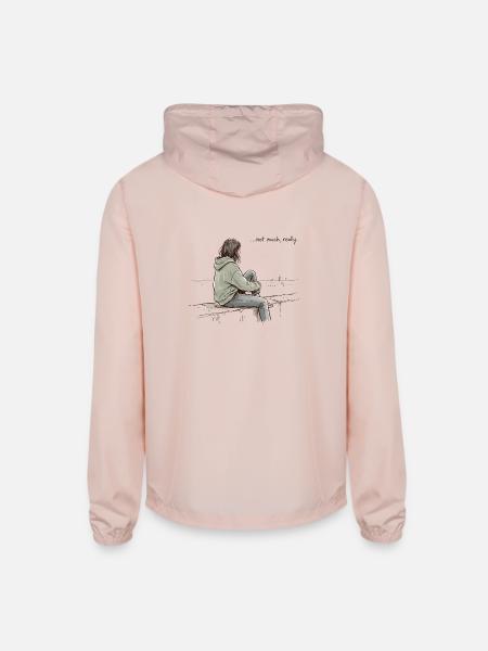 Hoodie Solitude by the Shore - Unisex Lightweight Windbreaker Jacket - blush pink  - Back