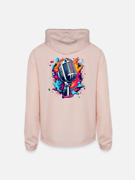Colourful Microphone Splash - Unisex Lightweight Windbreaker Jacket - blush pink