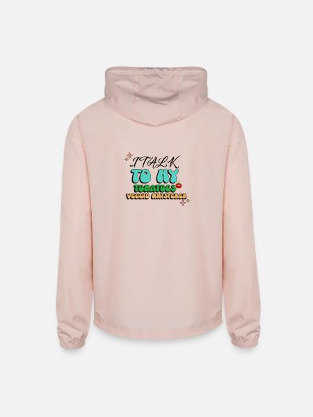 I Talk To My Tomatoes Veggie Whisperer: Vegetable - Unisex Lightweight Windbreaker Jacket - blush pink  - Back