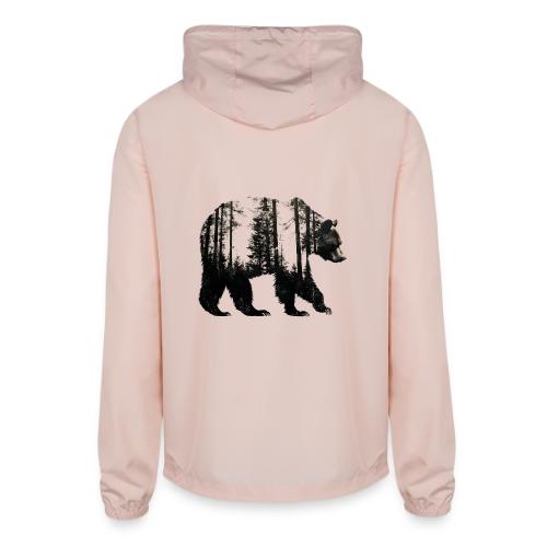 Evergreen Bear Silhouette - Unisex Lightweight Windbreaker Jacket