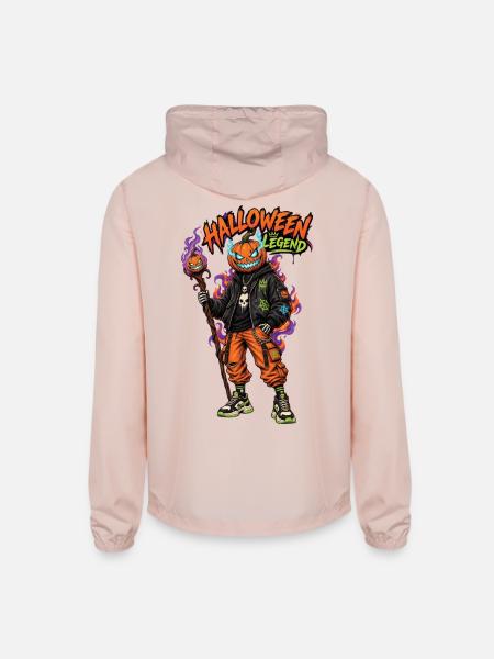 Halloween Legend Pumpkin Head Streetwear - Unisex Lightweight Windbreaker Jacket - blush pink 
