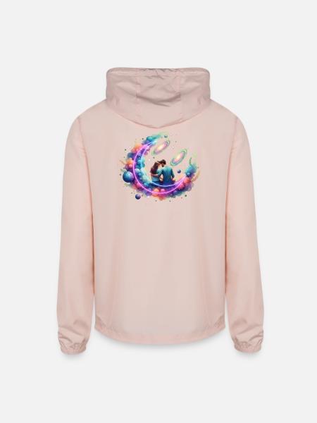 Cosmic Embrace Nebula - Unisex Lightweight Windbreaker Jacket - blush pink 