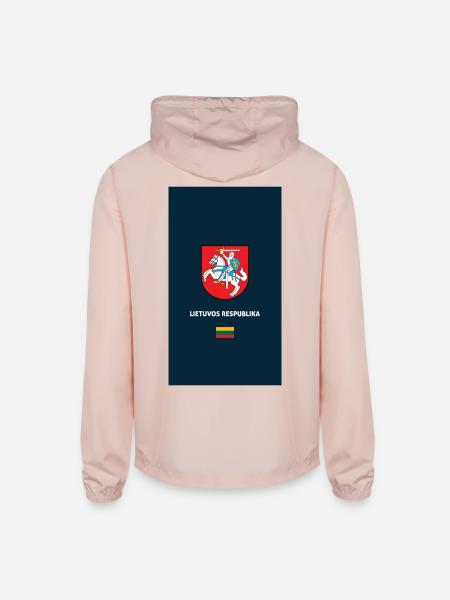 Lithuania passport phone case - Unisex Lightweight Windbreaker Jacket - blush pink  - Back