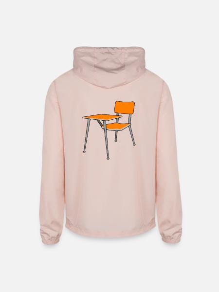 sofa couch chair table stuhl tisch lamp lampe benc - Unisex Lightweight Windbreaker Jacket - blush pink  - Back