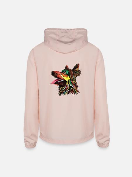 German Shepherd Dog - Unisex Lightweight Windbreaker Jacket - blush pink