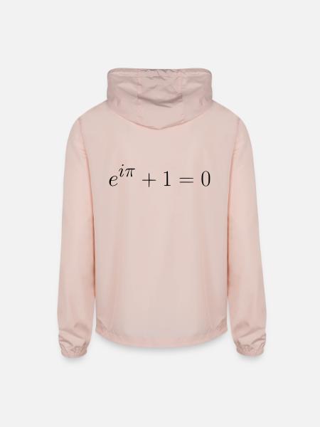 Euler's Identity gift present idea - Unisex Lightweight Windbreaker Jacket - blush pink  - Back