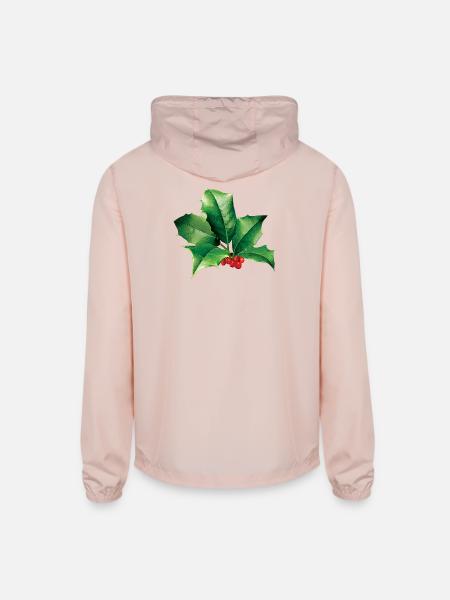 Holly Cluster - Unisex Lightweight Windbreaker Jacket - blush pink  - Back