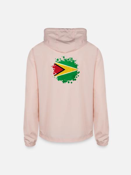 Guyana flag blob - Unisex Lightweight Windbreaker Jacket - blush pink
