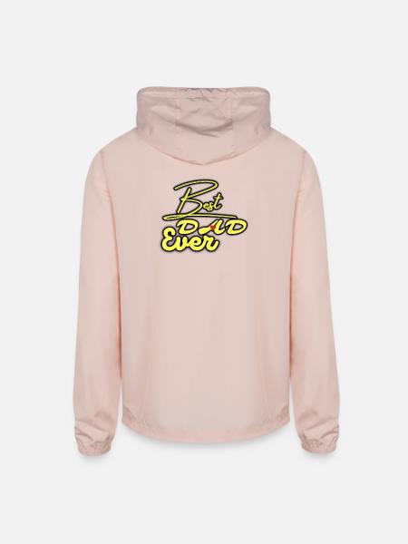 Best Dad Ever Neon Script - Unisex Lightweight Windbreaker Jacket - blush pink