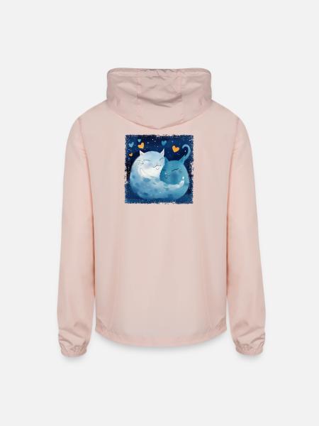 Cats Hug - Unisex Lightweight Windbreaker Jacket - blush pink