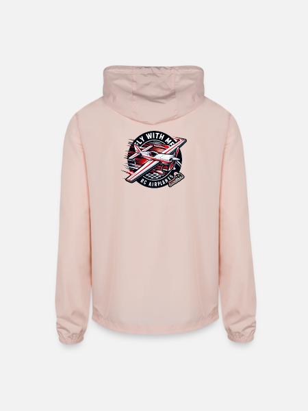 Fly With Me RC Airplanes - Unisex Lightweight Windbreaker Jacket - blush pink  - Back