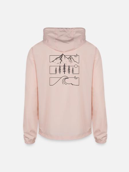 Sketches of Serenity - Unisex Lightweight Windbreaker Jacket - blush pink