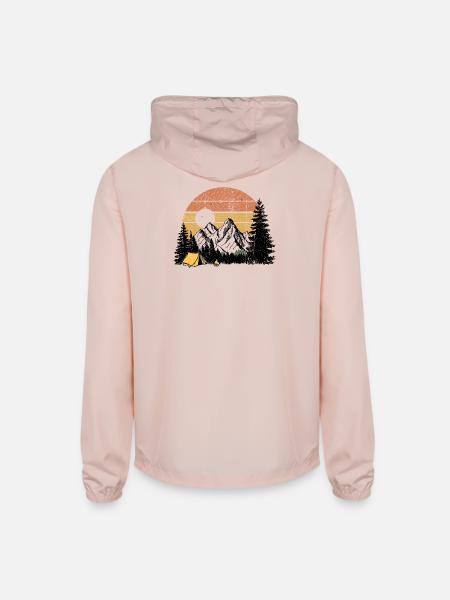 Sunset Camp Silhouette - Unisex Lightweight Windbreaker Jacket - blush pink