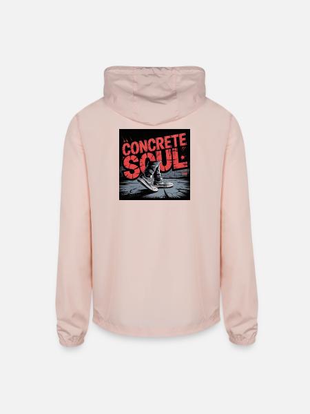 Concrete Soul Street Art Design - Unisex Lightweight Windbreaker Jacket - blush pink 