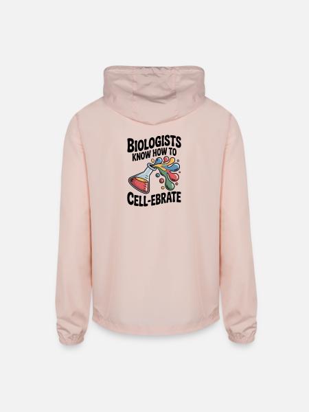 Biologists Know How to Cell-ebrate - Unisex Lightweight Windbreaker Jacket - blush pink
