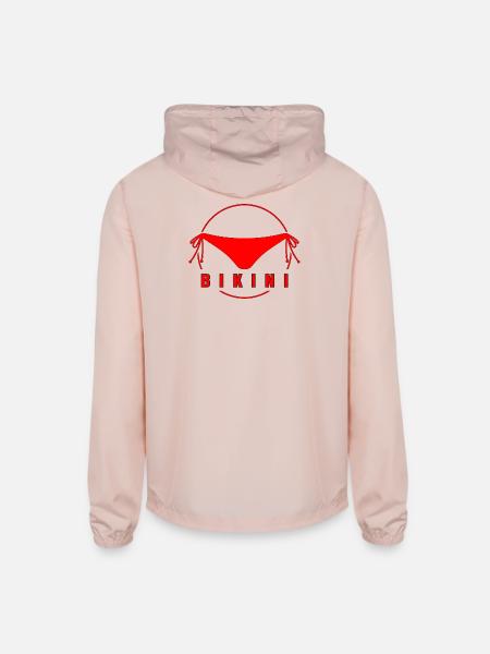 BIKINI7 - Unisex Lightweight Windbreaker Jacket - blush pink  - Back