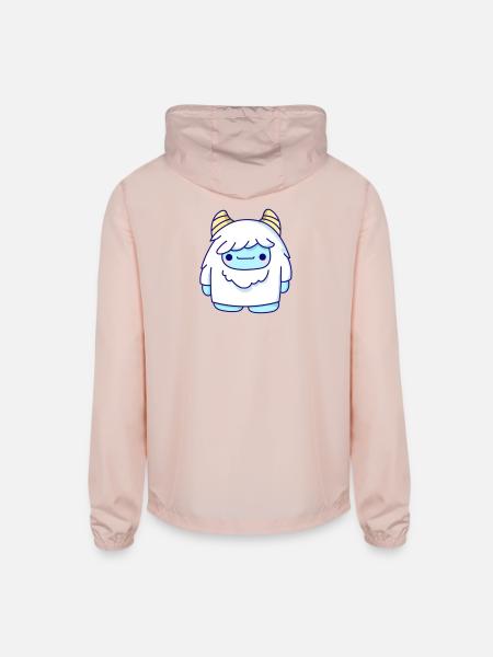 Cute Cryptid Yeti - Unisex Lightweight Windbreaker Jacket - blush pink