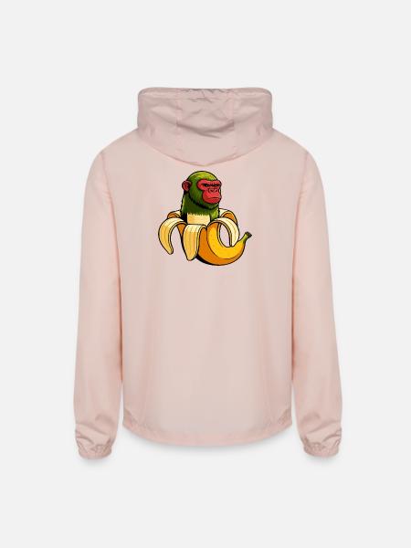Chimpanzini Bananini Italian Brainrot Meme Art - Unisex Lightweight Windbreaker Jacket - blush pink 