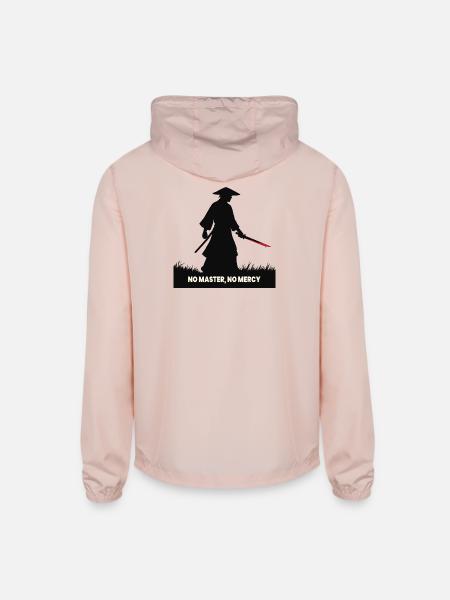 No Master No Mercy Samurai Silhouette - Unisex Lightweight Windbreaker Jacket - blush pink