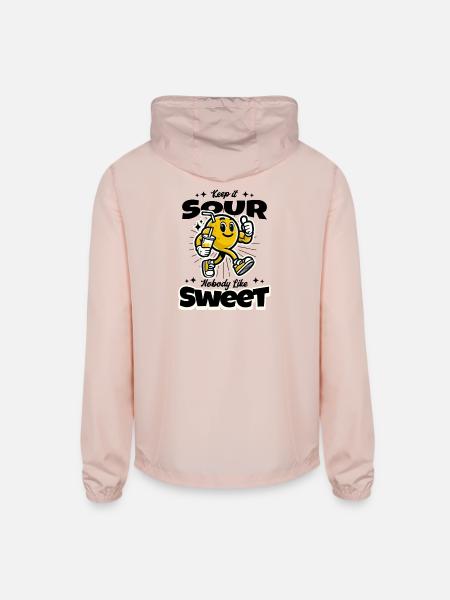 Sour Lemon Fruity Squeezy Sweet Lemonade - Unisex Lightweight Windbreaker Jacket - blush pink  - Back
