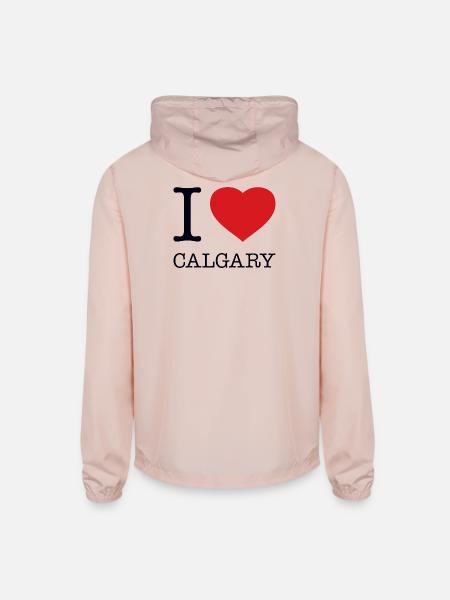 I love Calgary - Unisex Lightweight Windbreaker Jacket - blush pink  - Back