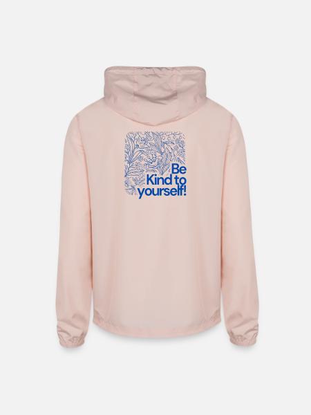 Be Kind to Yourself Floral - Unisex Lightweight Windbreaker Jacket - blush pink