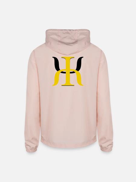 Golden Lambda Glyph - Unisex Lightweight Windbreaker Jacket - blush pink