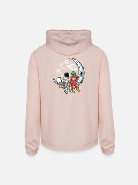 Cosmic Pizza Break - Unisex Lightweight Windbreaker Jacket - blush pink