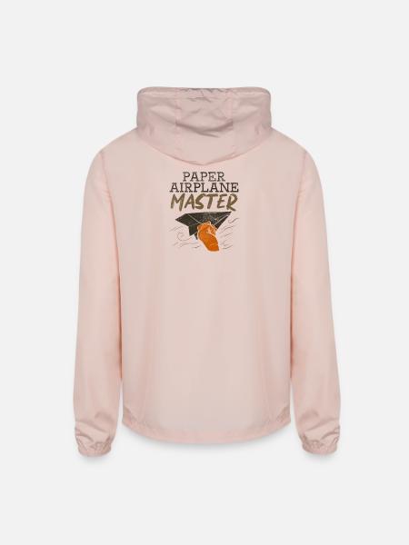 Paper Airplane Master Fun Creative Flight Design - Unisex Lightweight Windbreaker Jacket - blush pink  - Back