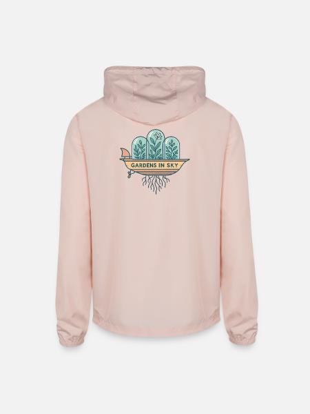Gardens in Sky Terrarium Boat - Unisex Lightweight Windbreaker Jacket - blush pink
