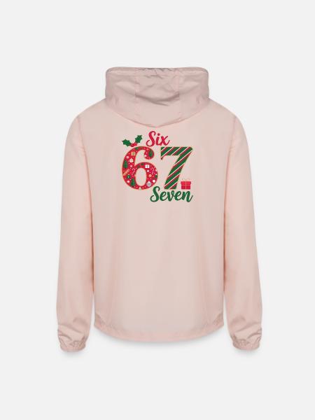 Six Seven Christmas Countdown - Unisex Lightweight Windbreaker Jacket - blush pink