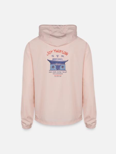 Joy Yuen Low Gate LA Chinatown - Unisex Lightweight Windbreaker Jacket - blush pink  - Back