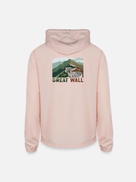 Great Wall Panorama Trek - Unisex Lightweight Windbreaker Jacket - blush pink  - Back