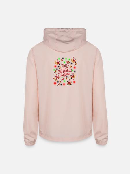 This Is My Christmas Pajama - Unisex Lightweight Windbreaker Jacket - blush pink