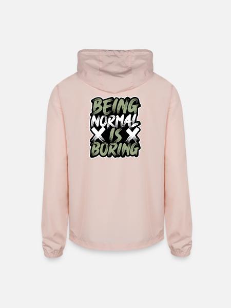 Being Normal Is Boring - Unisex Lightweight Windbreaker Jacket - blush pink  - Back