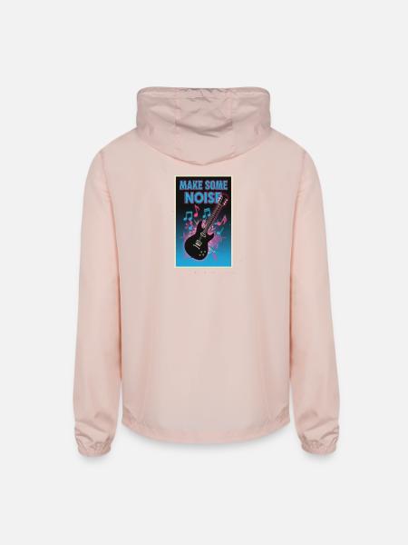 Make Some Noise Neon Guitar - Unisex Lightweight Windbreaker Jacket - blush pink 