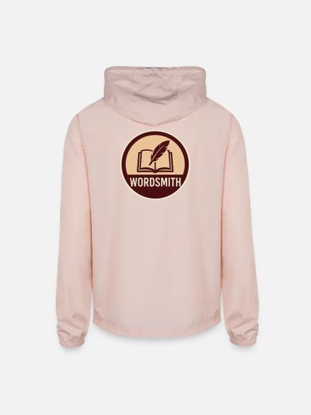 Wordsmith Quill Open Book - Unisex Lightweight Windbreaker Jacket - blush pink