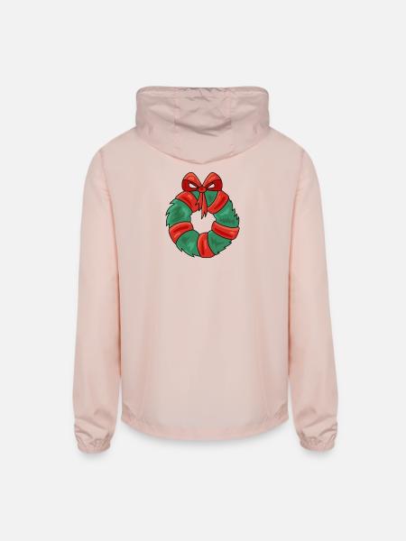 New Year Wreath - Unisex Lightweight Windbreaker Jacket - blush pink