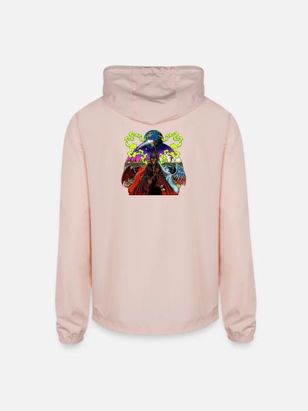 Both Sides - Unisex Lightweight Windbreaker Jacket - blush pink  - Back