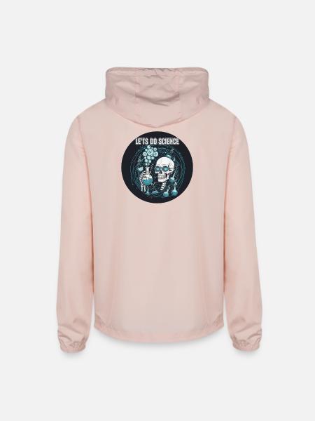 Skeleton Scientist Lab Orbit t-shirt - Unisex Lightweight Windbreaker Jacket - blush pink  - Back