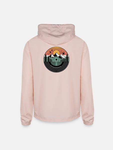 Vinyl Nature Art - Unisex Lightweight Windbreaker Jacket - blush pink